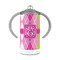 Pink & Green Argyle 12 oz Stainless Steel Sippy Cups - FRONT