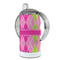 Pink & Green Argyle 12 oz Stainless Steel Sippy Cups - FULL (back angle)