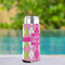 Pink & Green Argyle Can Cooler - Tall 12oz - In Context