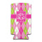 Pink & Green Argyle 12oz Tall Can Sleeve - Set of 4 - FRONT