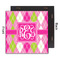 Pink & Green Argyle 12x12 Wood Print - Front & Back View