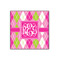 Pink & Green Argyle 12x12 Wood Print - Front View