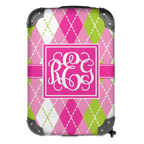 Pink & Green Argyle 13" Hard Shell Backpacks - FRONT