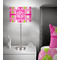 Pink & Green Argyle 13 inch drum lamp shade - in room