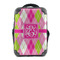 Pink & Green Argyle 15" Backpack - FRONT