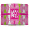 Pink & Green Argyle 16" Drum Lampshade - FRONT (Fabric)