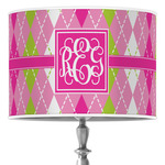 Pink & Green Argyle Drum Lamp Shade (Personalized)