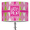 Pink & Green Argyle 16" Drum Lampshade - ON STAND (Poly Film)