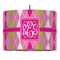 Pink & Green Argyle Drum Pendant Lamp (Personalized)