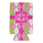 Pink & Green Argyle Can Cooler (16 oz) (Personalized)