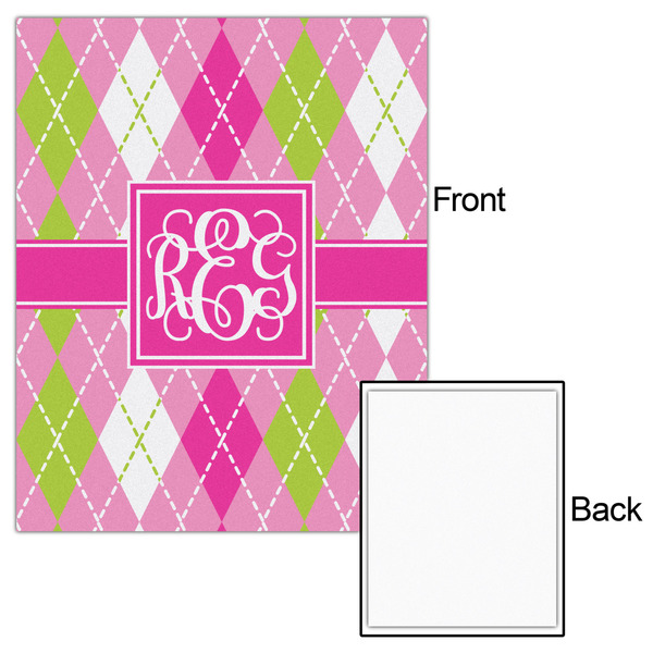 Pink & Green Argyle 16x20 - Matte Poster - Front & Back