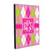 Pink & Green Argyle Wood Prints (Personalized)