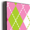 Pink & Green Argyle 16x20 Wood Print - Closeup