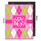 Pink & Green Argyle 16x20 Wood Print - Front & Back View