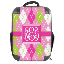Pink & Green Argyle Hard Shell Backpack (Personalized)