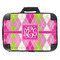 Pink & Green Argyle 18" Laptop Briefcase - FRONT