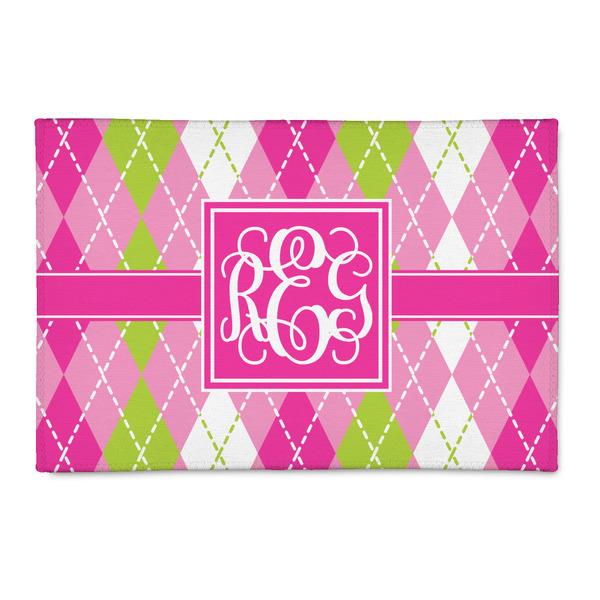 Custom Pink & Green Argyle 2' x 3' Indoor Area Rug (Personalized)