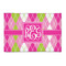 Pink & Green Argyle 2'x3' Patio Rug - Front/Main