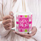 Pink & Green Argyle 20oz Coffee Mug - LIFESTYLE