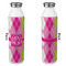 Pink & Green Argyle 20oz Water Bottles - Full Print - Approval