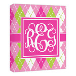Pink & Green Argyle Canvas Print - 20x24 (Personalized)