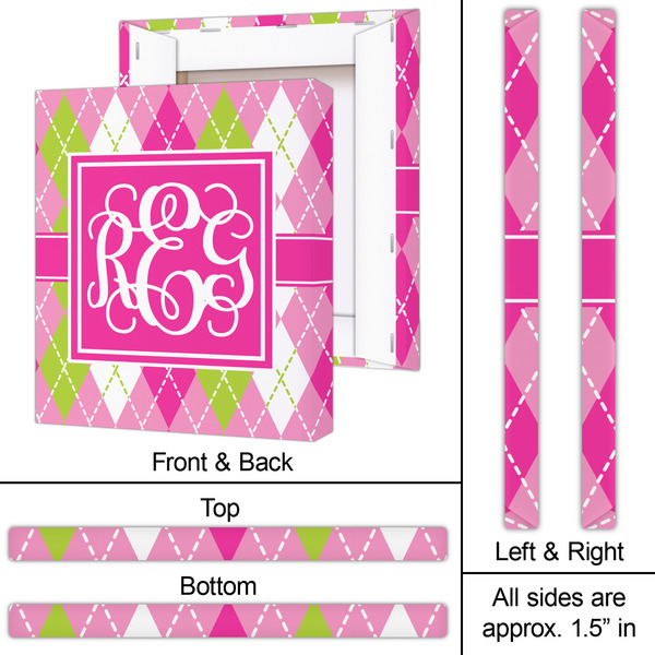 Pink & Green Argyle 20x24 - Canvas Print - Approval