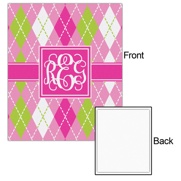Pink & Green Argyle 20x24 - Matte Poster - Front & Back