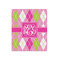 Pink & Green Argyle Poster - Matte - 20x24 (Personalized)