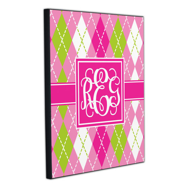 Pink & Green Argyle 20x24 Wood Print - Angle View