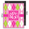 Pink & Green Argyle 20x24 Wood Print - Front & Back View