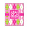 Pink & Green Argyle 20x24 Wood Print - Front View