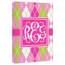 Pink & Green Argyle Canvas Print - 20x30 (Personalized)