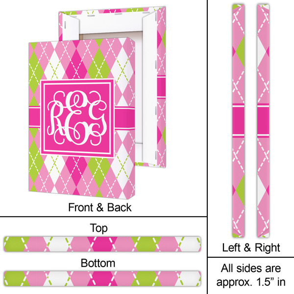 Pink & Green Argyle 20x30 - Canvas Print - Approval