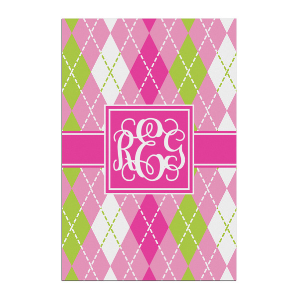 Custom Pink & Green Argyle Posters - Matte - 20x30 (Personalized)