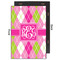 Pink & Green Argyle 20x30 Wood Print - Front & Back View