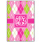 Pink & Green Argyle 20x30 Wood Print - Front View