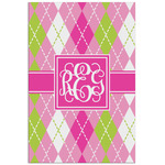 Pink & Green Argyle Poster - Matte - 24x36 (Personalized)