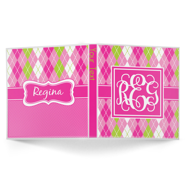 Pink & Green Argyle 3-Ring Binder Approval- 1in