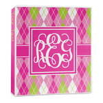 Pink & Green Argyle 3-Ring Binder - 1 inch (Personalized)