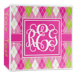 Pink & Green Argyle 3-Ring Binder - 2 inch (Personalized)