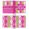 Pink & Green Argyle 3 Ring Binders - Full Wrap - 1" - APPROVAL
