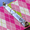 Pink & Green Argyle 3 Ring Binders - Full Wrap - 1" - DETAIL
