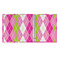Pink & Green Argyle 3 Ring Binders - Full Wrap - 1" - OPEN INSIDE