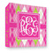 Pink & Green Argyle 3 Ring Binders - Full Wrap - 3" - FRONT