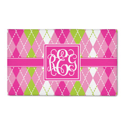 Pink & Green Argyle 3' x 5' Indoor Area Rug (Personalized)
