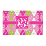Pink & Green Argyle 3' x 5' Patio Rug (Personalized)