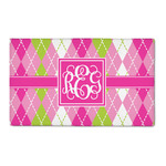 Pink & Green Argyle 3' x 5' Patio Rug (Personalized)