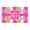 Pink & Green Argyle 3'x5' Patio Rug - Front/Main