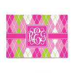 Pink & Green Argyle 4' x 6' Indoor Area Rug (Personalized)