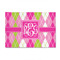 Pink & Green Argyle 4'x6' Patio Rug - Front/Main